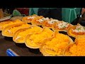 Hardworking Old Women Making Giant Crispy Pancake At Khlong Lat Mayom Thai Street Food
