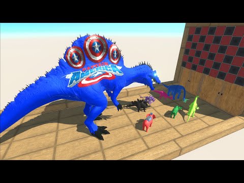ESCAPE FROM CAPTAIN AMERICA SPINOSAURUS - Animal Revolt Battle Simulator
