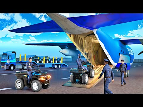 Cargo Airplane Police Vehicle Transporter - Offroad Police Truck Transporter - Android Gameplay FHD