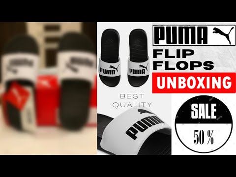 PUMA Flip Flops Review and Unboxing | Unisex Black and White | PopCat 20 | Bought From Myntra | TOU