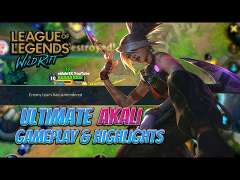 Akali Gameplay Highlights | How To Make Enemy Surrender | League of Legends: Wild Rift