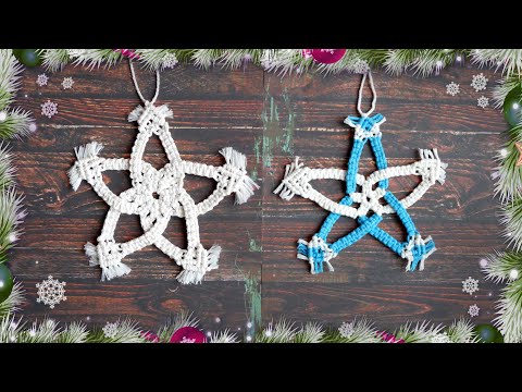 DIY Macrame Star Ornament Tutorial Handmade Christmas Tree Decoration