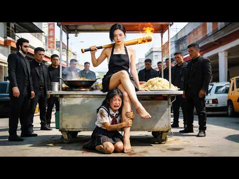 炒面女擺攤被砸，女兒被綁架羞辱，殊不知她是隱藏的大佬，一出手秒殺全場黑幫，超爽打臉！#短劇 #逆襲 #萌娃 #親情