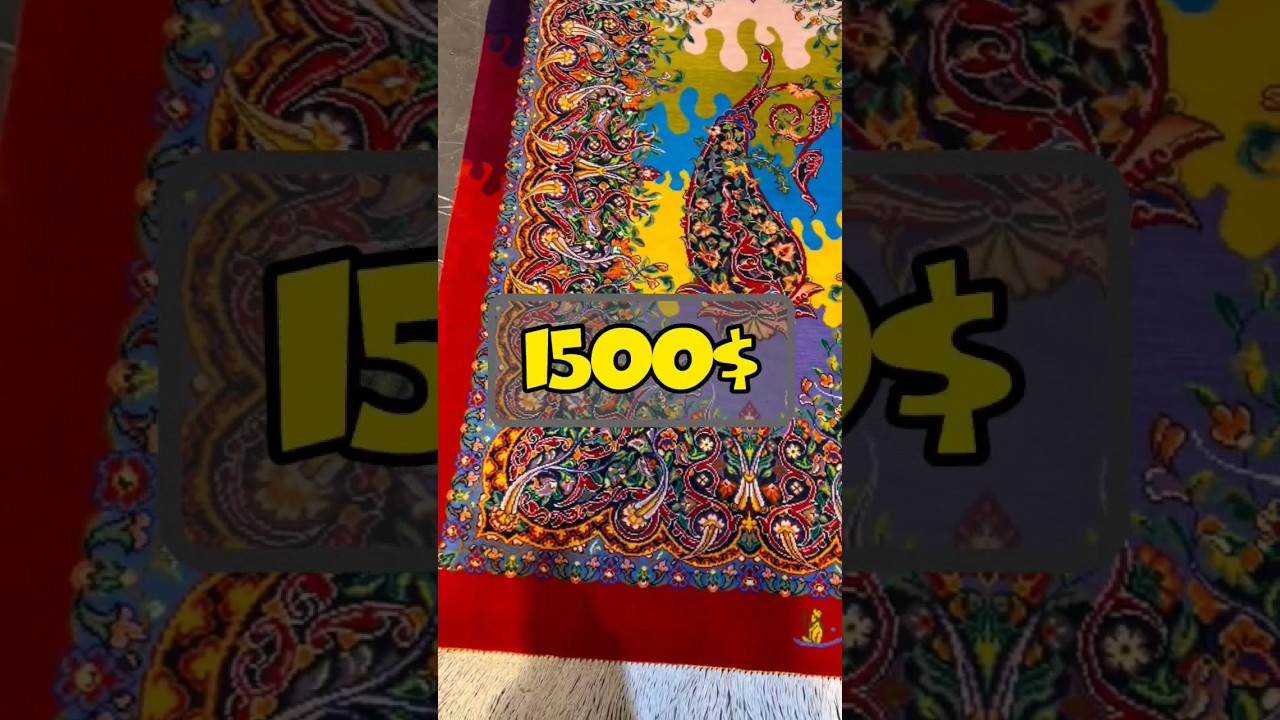 Handmade Persian silk carpet. Elegant beauty and durability for luxurious decor.