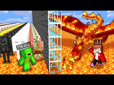 Mikey vs JJ FIRE ARMY Battle in Minecraft (Maizen)