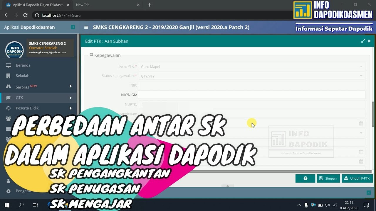 PERBEDAAN SK PENGANGKATAN, SK PENUGASAN DAN SK MENGAJAR DALAM APLIKASI DAPODIK
