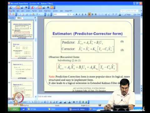 Mod-15 Lec-40 An Overview of Kalman Filter Theory