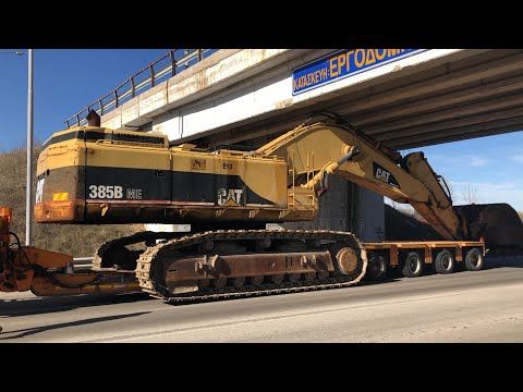 Transporting The Caterpillar 385B Excavator - Fasoulas Heavy Transports