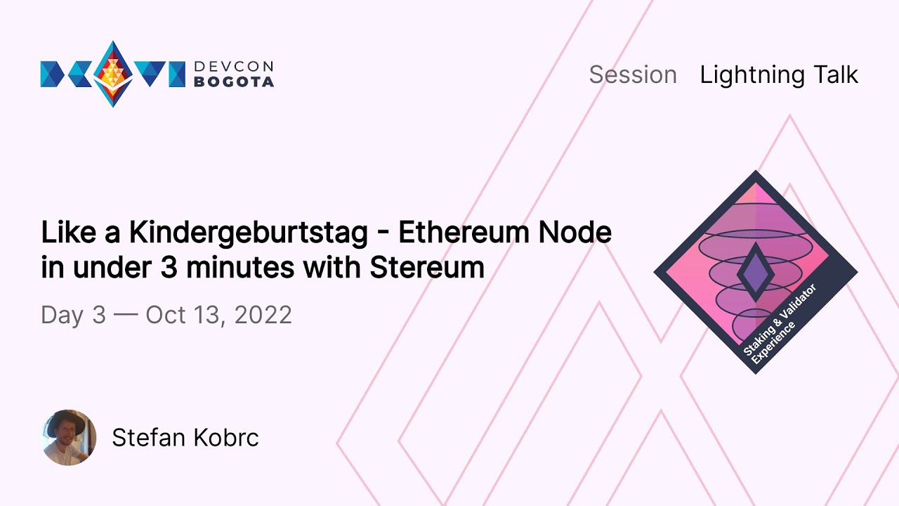 Like a Kindergeburtstag - Ethereum Node in under 3 minutes with Stereum preview