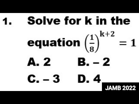 JAMB 2023  (1) |Jamb Mathematics 2022 Past Questions | Complete Solution