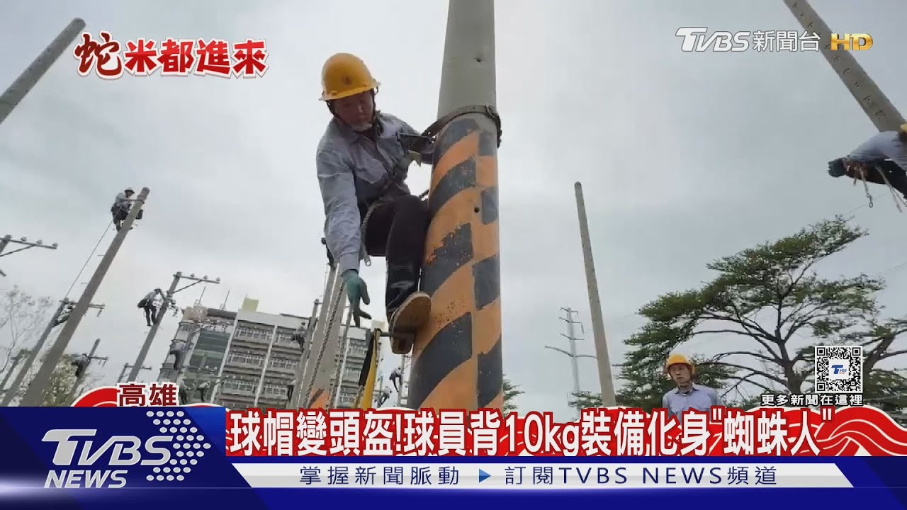 大揭密!台電棒球員退役化身「蜘蛛人」 背10kg裝備爬電桿
