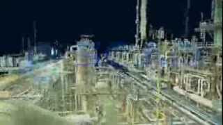 preview picture of video 'Flying over a petrochemical unit point cloud / survol d'une unité pétrochimique'