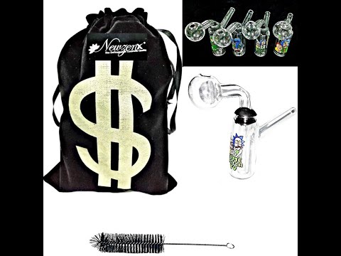 Newzenx Glass Oil Burner Honey/Meth Crystal Bong 3 Inch Included Velvet Pouch & Accessories