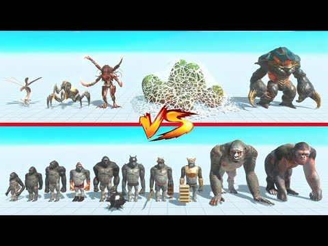 Alien Exotica vs Mutant Primates | Epic Battle - ARBS: Animal Revolt Battle Simulator
