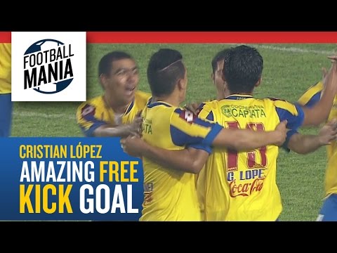 Amazing Free Kick Goal - Cristian "David Beckham" López (Dep. Capiatá) vs. Caracas (VEN)