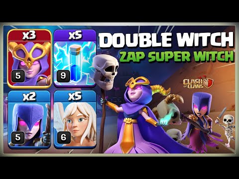 Th13 Super Witch Smash | Th13 Zap Super Witch | Most Powerful Th13 Super Witch Attack Strategy coc