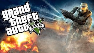 GTA 5 PC Mod Showcase - THE HALO MOD! (Funny Moments)