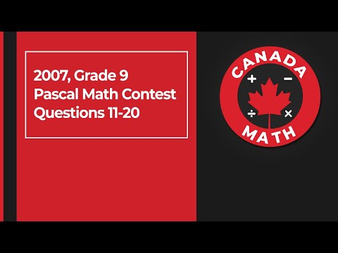 2007, Grade 9, Pascal Math Contest | Questions 11-20