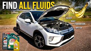 Mitsubishi Eclipse Cross Fluid Locations, Engine Oil, Coolant, Washer, Brake, & Transmission Fluid