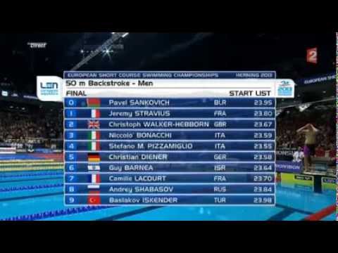 Jeremy Stravius - 50m dos - Championnat d'Europe natation 2013