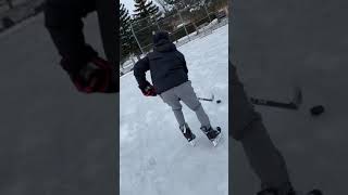 Kid destroys slap shot (Broken stick)