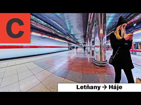 Prague Metro Line C • Letňany to Háje • Full Journey