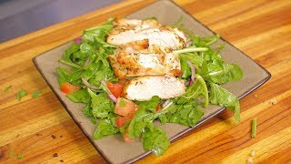 Airfryer Rosemary Chicken and Arugula Salad - air fried chicken - air fryer keto recipes