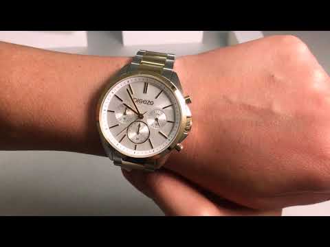 BREEZE Glow Raider Two Tone Stainless Steel Chronograph 712031.2 - E-oro.gr