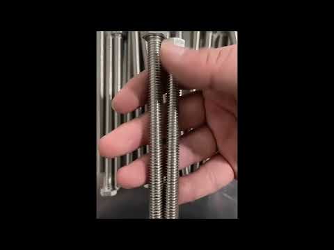 Stainless steel Full thread long hex head bolt with nut #fasteners #bolt #hexbolt #hardware #screw