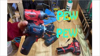 12 volt drill shootout! Milwaukee and Bosch comparison. My f