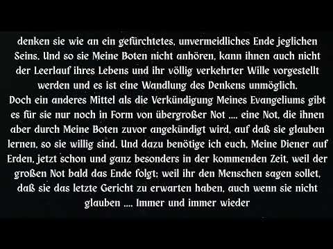 AUFTRAG ZUM WIRKEN .... LETZTE MAHNUNG VOR DEM ENDE ....
