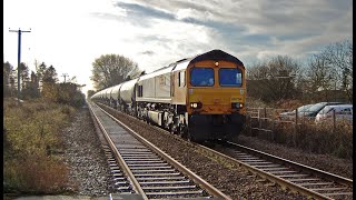 preview picture of video 'GBRf 66704 - Harwich - North Walsham tanks - 17/12/2012'