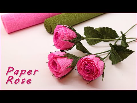 🌹 Crepe Paper Rose 🌹 How to make a bouquet of roses from paper
