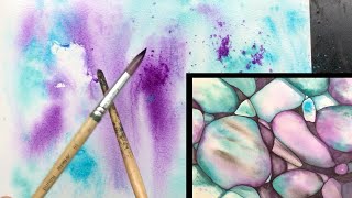 WATERCOLOR Pebbles 💦 relaxing painting process - 448
