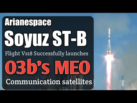 Soyuz ST-B Rocket Flight VS18 Launches 4 New O3b Communications Satellites Into Orbit - TIME-LAPSE