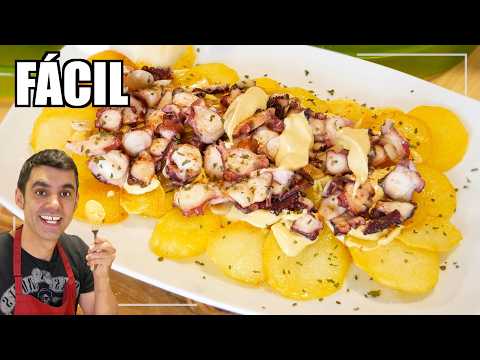 La MEJOR receta de PATATAS ARRIERAS con PULPO al AJILLO