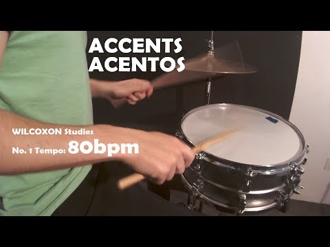 Accents - Acentos  - Charley Wilcoxon - tempo 80 - Clases de bateria x Santiago Hernandez -