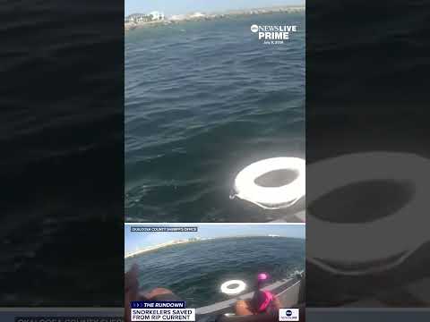 2 snorkelers rescued after a powerful rip current swept them away