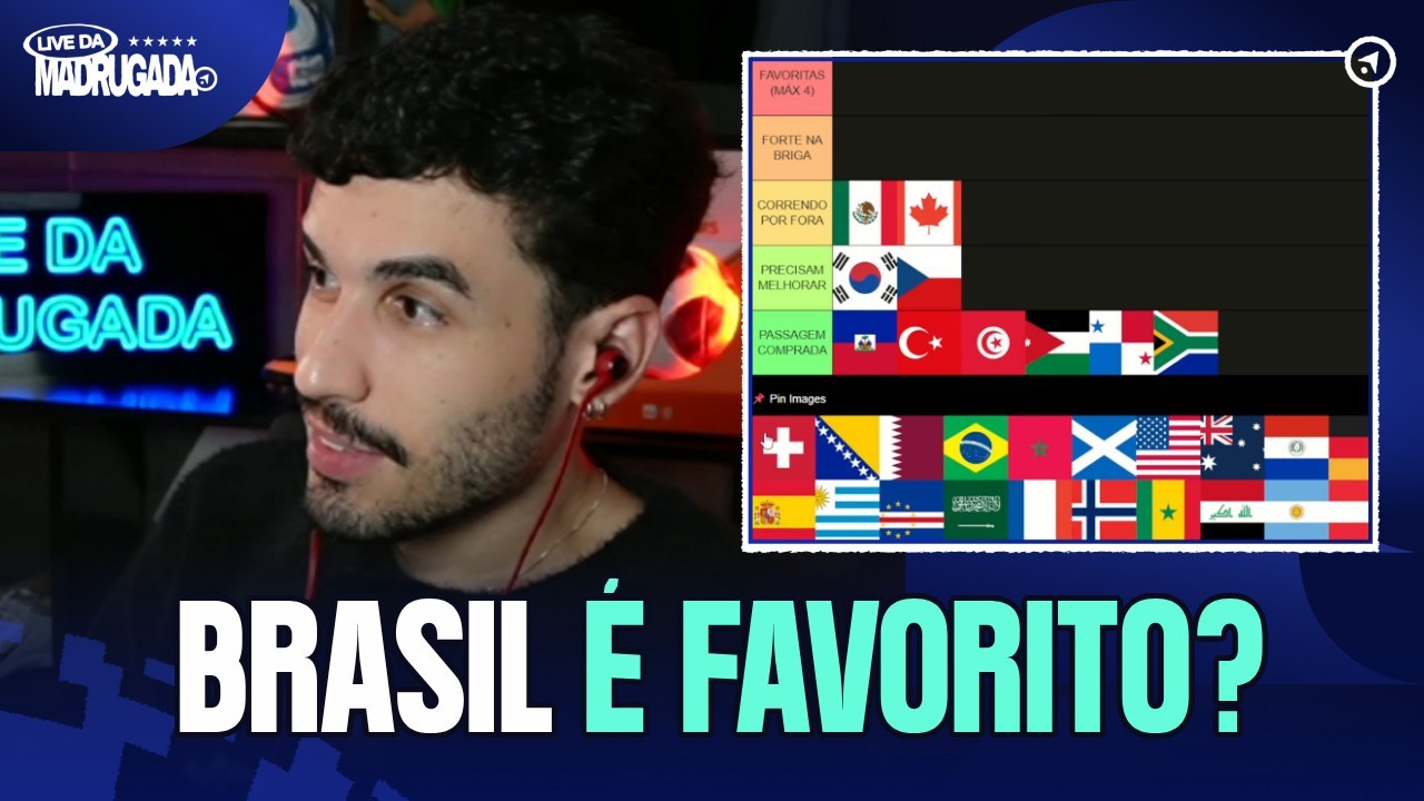 CRAVAMOS OS FAVORITOS NA COPA DO MUNDO! TIERLIST COM ALLAN | LIVE DA MADRUGADA