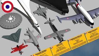 Crazy French Aircraft Type & Size Comparison 3D
