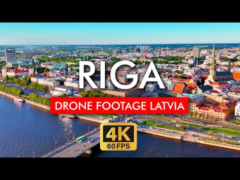 🇱🇻 Riga Drone Footage Latvia in 4K Video. Explore the Vanšu Bridge to House of the Black Heads