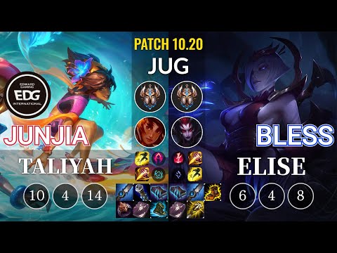 EDG JunJia Taliyah vs Bless Elise Jungle - KR Patch 10.20