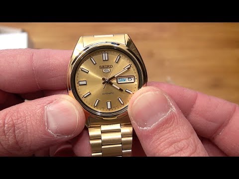 Seiko 5 Gold SNXS80K Unboxing & Review