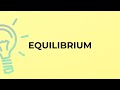 What is the meaning of the word EQUILIBRIUM?