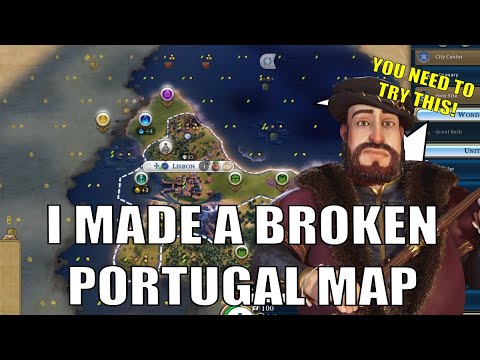 I made an INSANE Portugal map and you need to try it!! #1 Broken Portugal Deity Start (FP Civ 6)