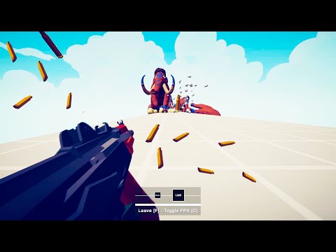 FIRST PERSON AKS-74U TEST vs 100 MAMMOTHS | TABS - Totally Accurate Battle Simulator