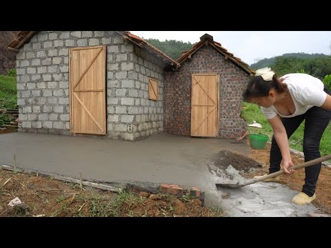 TIMELAPSE: START to FINISH Building Bricks House, cement yard floor, Build house for chicken