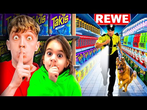 Eine NACHT HEIMLICH im REWE übernachten! 😱 (Security kommt..)