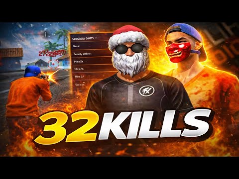 SENSI HACK 32KILLS🤯 Melhor Sensibilidade Para Subir Capa No FREE FIRE! 99% CAPA