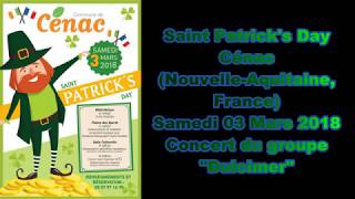 Concert du groupe de musique "Dulcimer" le samedi 03 mars 2018 pour la St Patrick à Cénac 